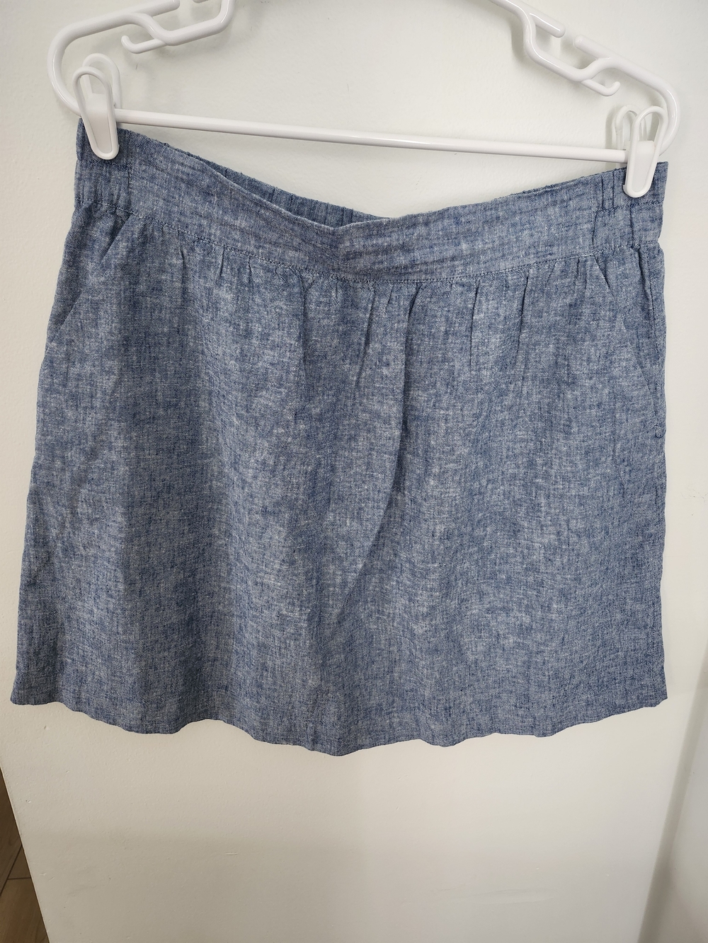 LOFT Heathered Chambray Blue A-Line Skirt